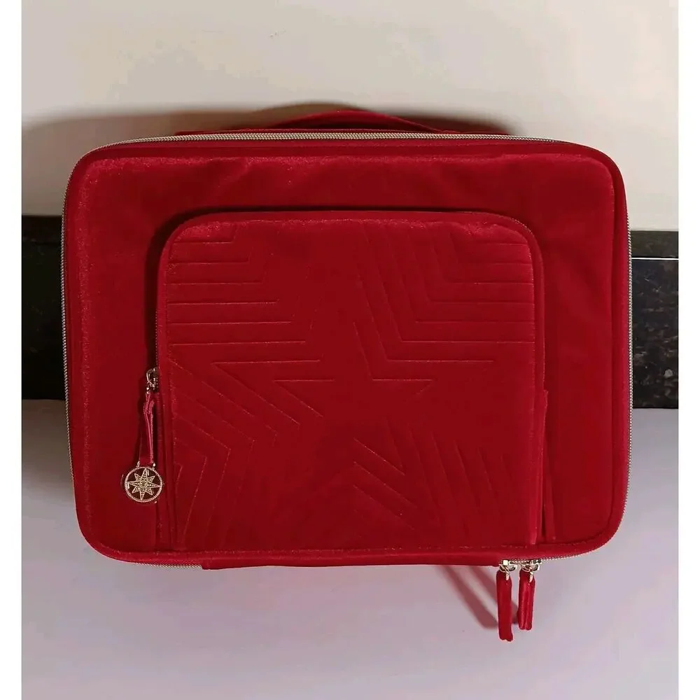 Estee Lauder Cosmetic Case Bag with Handle Limited Edition Red Velour 2023
